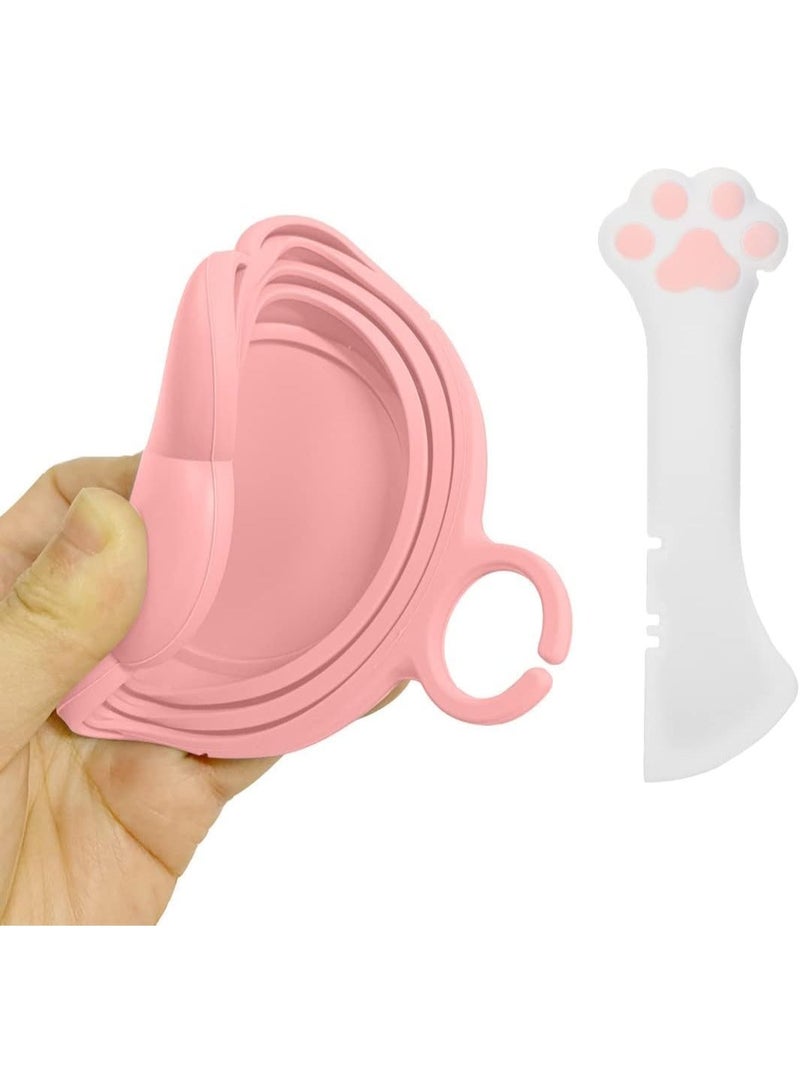 ChicAbode Cat Food Can Lid, With Wet Food Spoon, Silicone Pet Food Can Lids Covers, Reusable Topper for 3 Standard Size Food Cans, Open Can With Spoon, Manual Can Opener（Pink） - Image 5